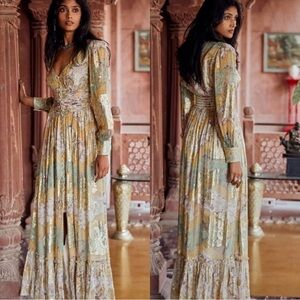 hemant & nandita metallic maxi dress Hemant And Nandita